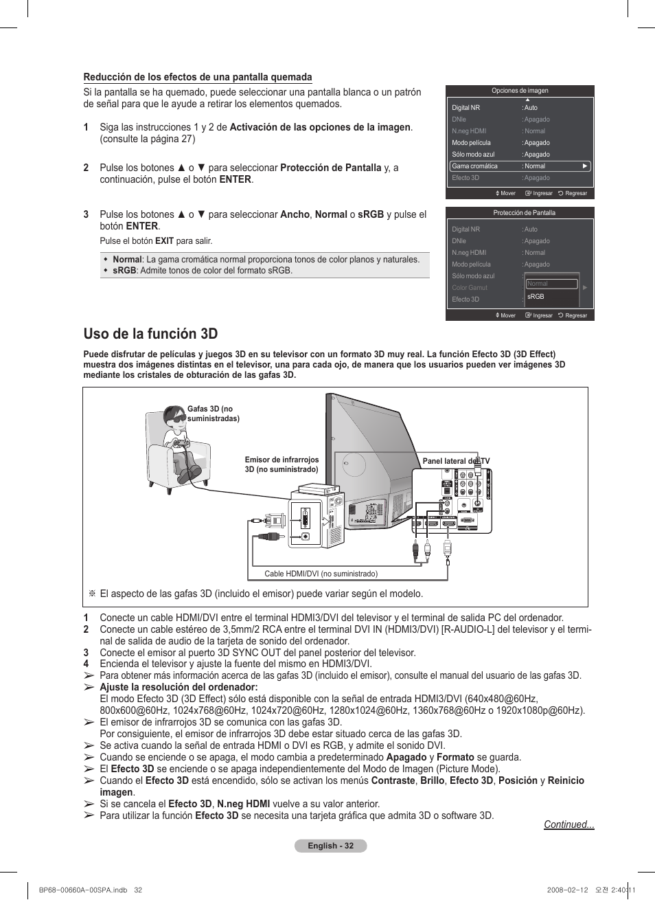 Uso de la función d | Samsung HL50A650C1FXZA User Manual | Page 134 / 196