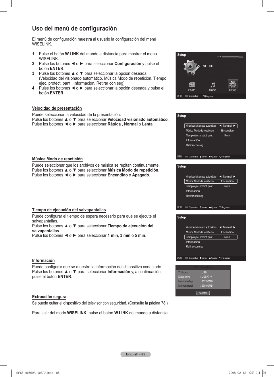 Uso del menú de configuración | Samsung HL50A650C1FXZA User Manual | Page 187 / 196