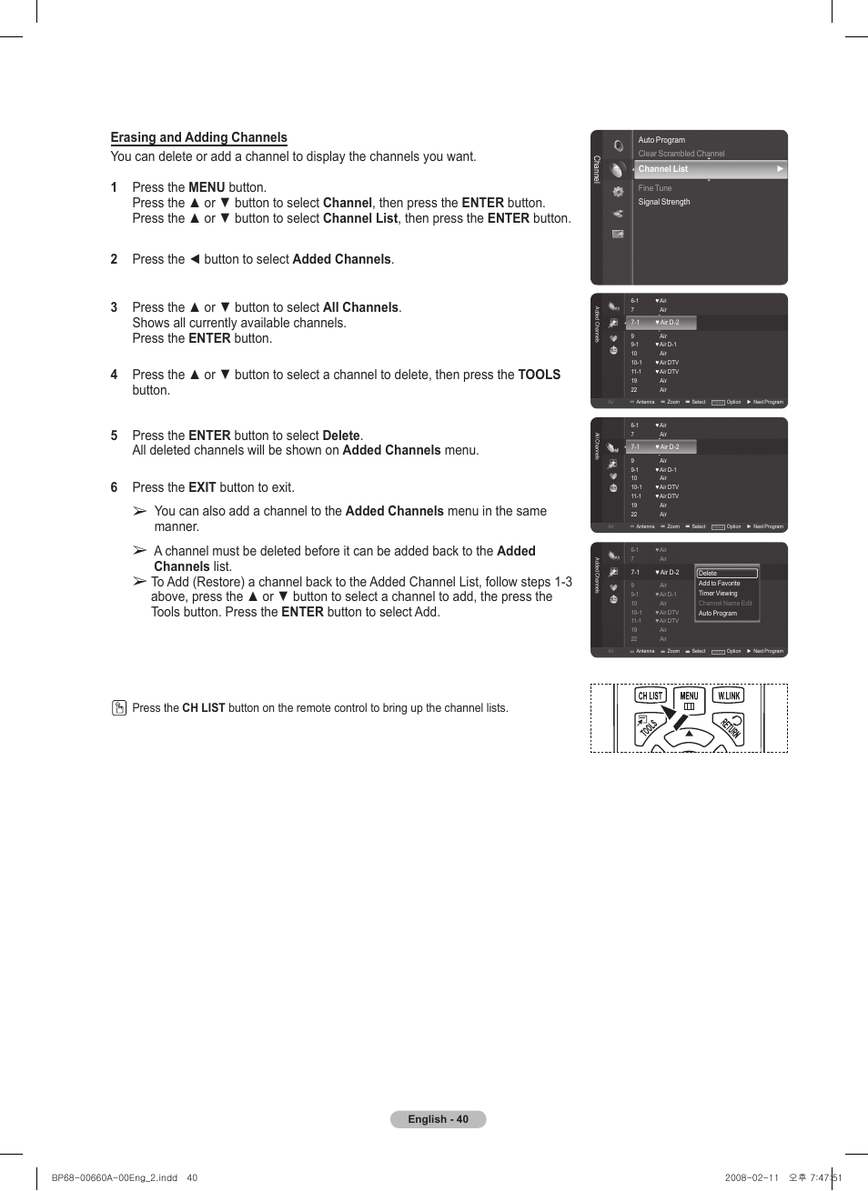 Samsung HL50A650C1FXZA User Manual | Page 40 / 196