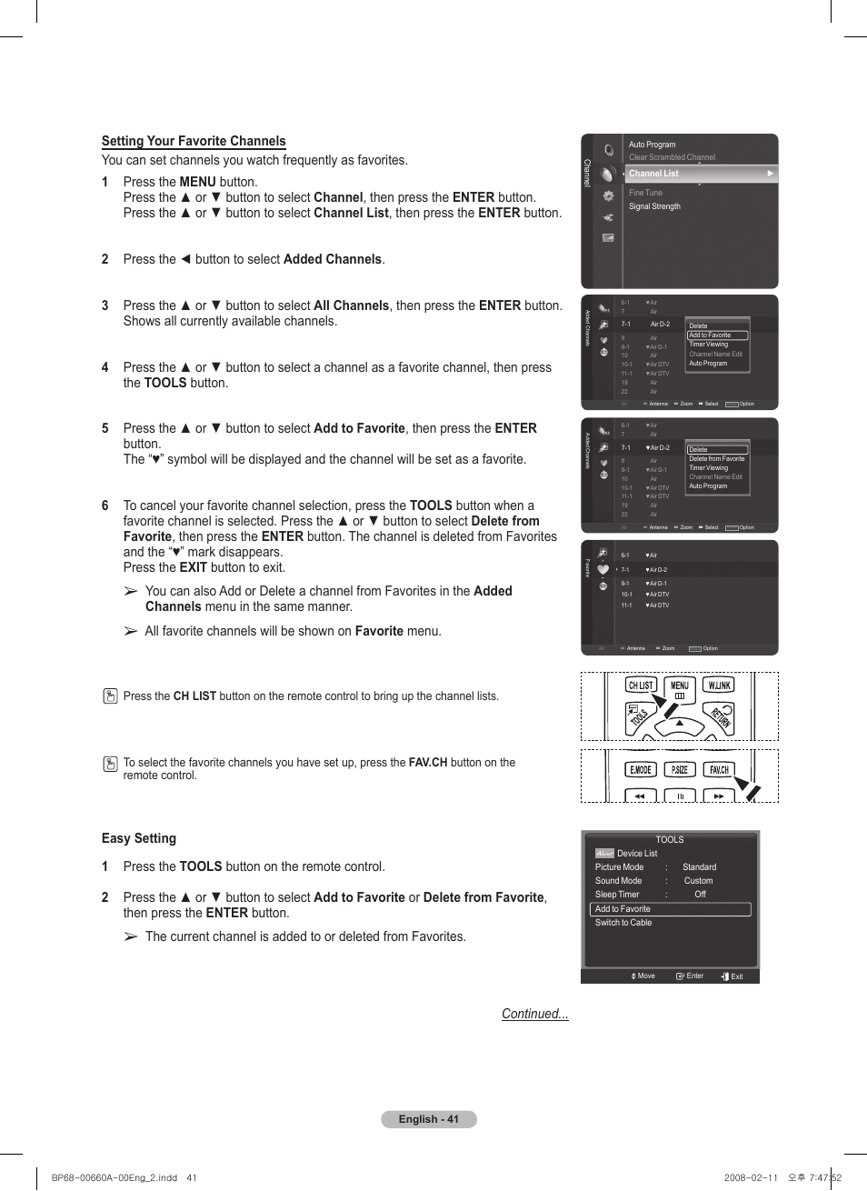 Samsung HL50A650C1FXZA User Manual | Page 41 / 196