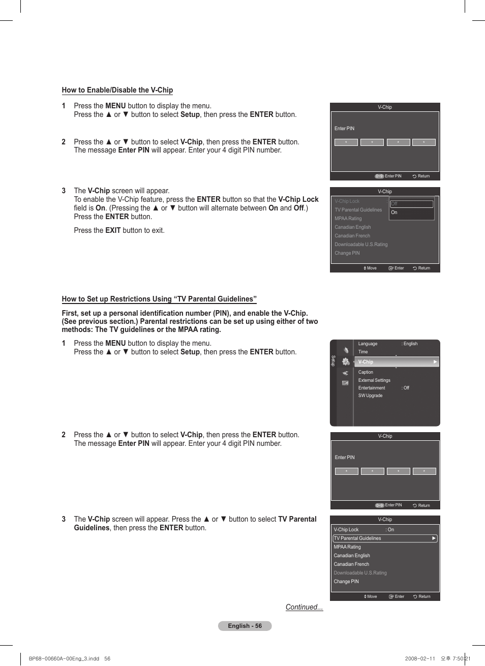 Samsung HL50A650C1FXZA User Manual | Page 56 / 196