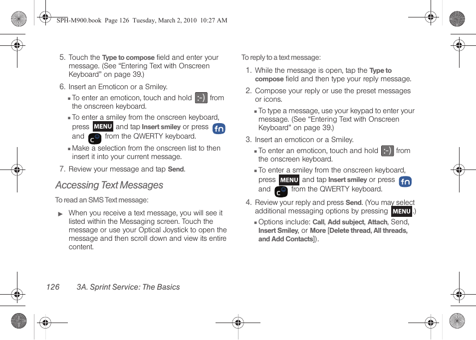 Accessing text messages | Samsung SPH-M900ZKASPR User Manual | Page 138 / 218