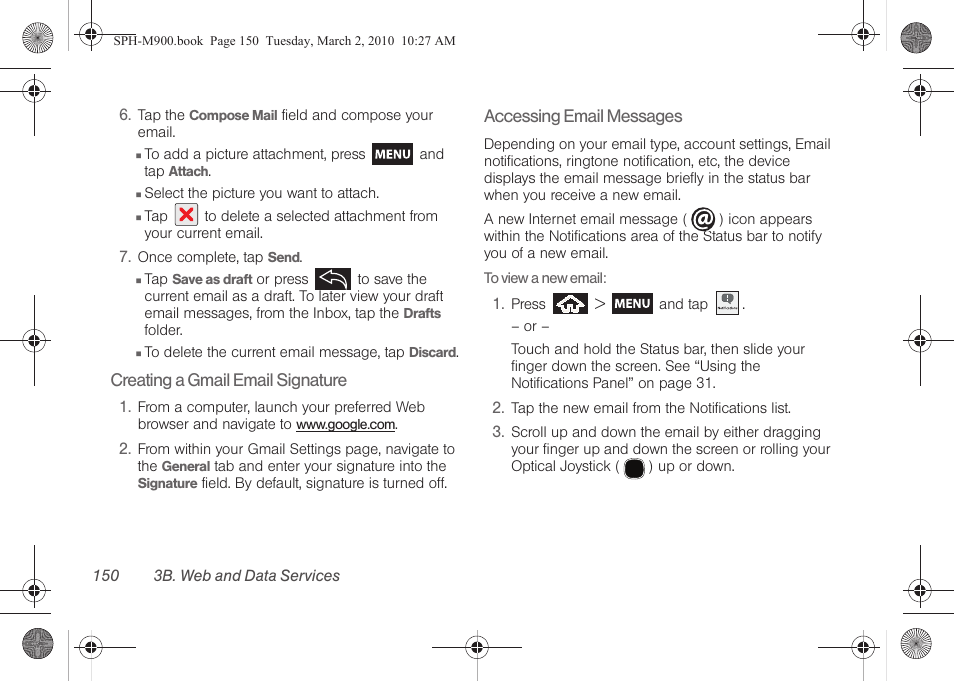 Samsung SPH-M900ZKASPR User Manual | Page 162 / 218