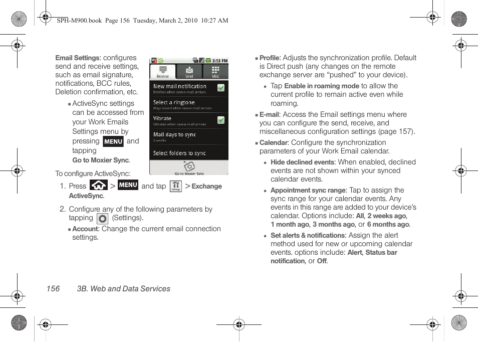 Samsung SPH-M900ZKASPR User Manual | Page 168 / 218