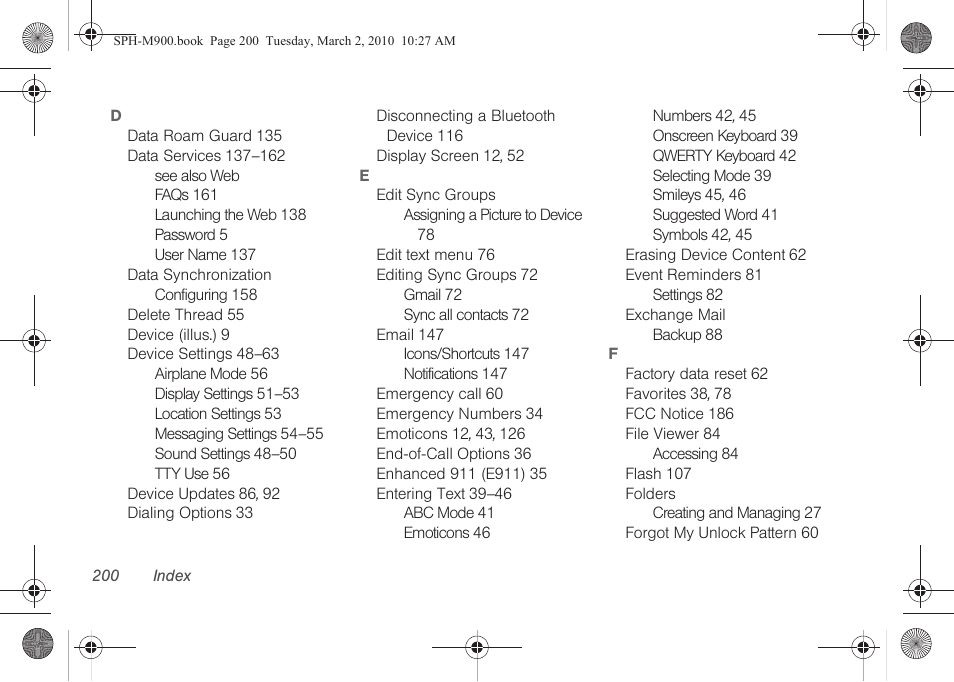 Samsung SPH-M900ZKASPR User Manual | Page 212 / 218