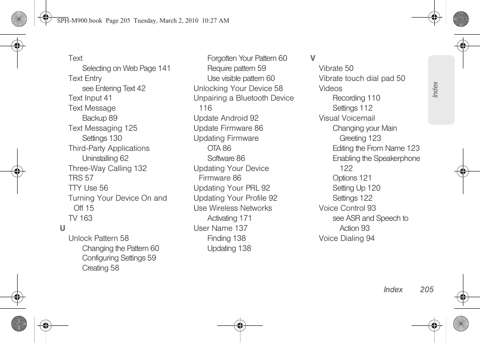 Samsung SPH-M900ZKASPR User Manual | Page 217 / 218