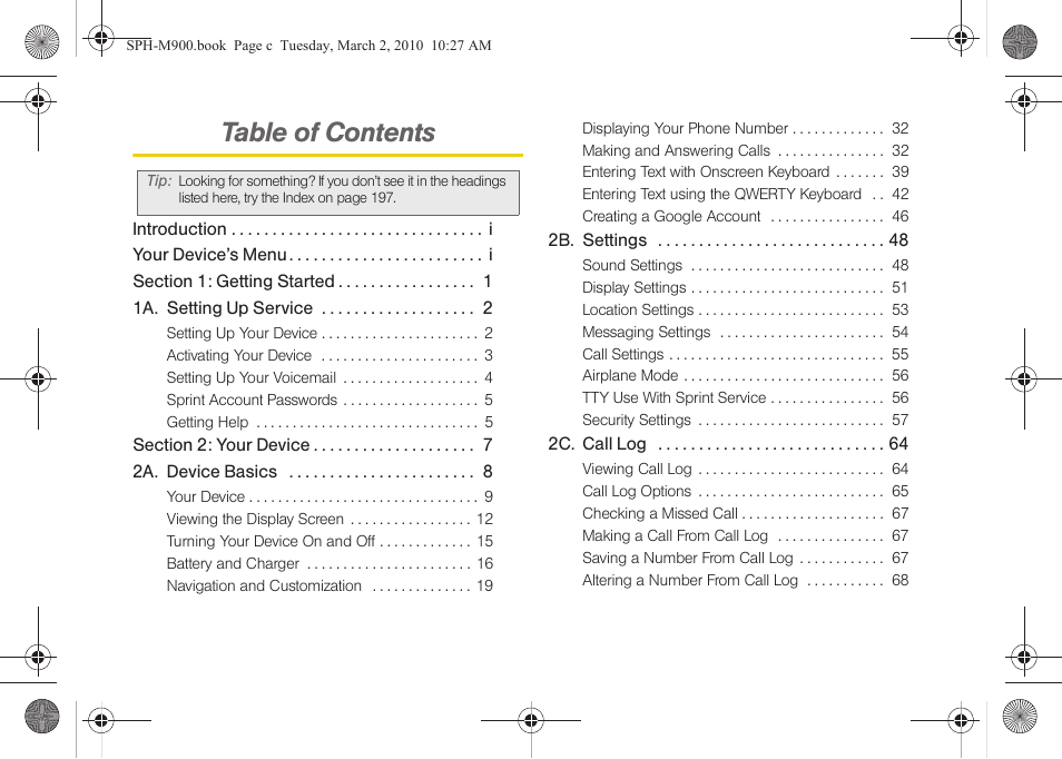 Samsung SPH-M900ZKASPR User Manual | Page 3 / 218