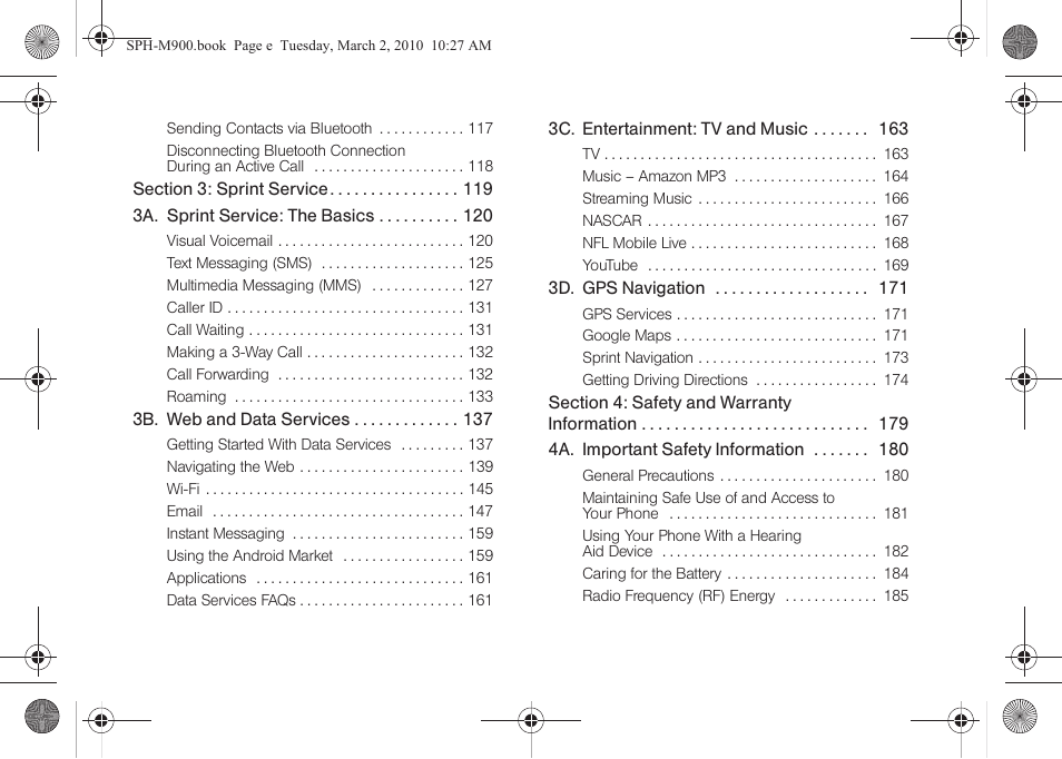 Samsung SPH-M900ZKASPR User Manual | Page 5 / 218