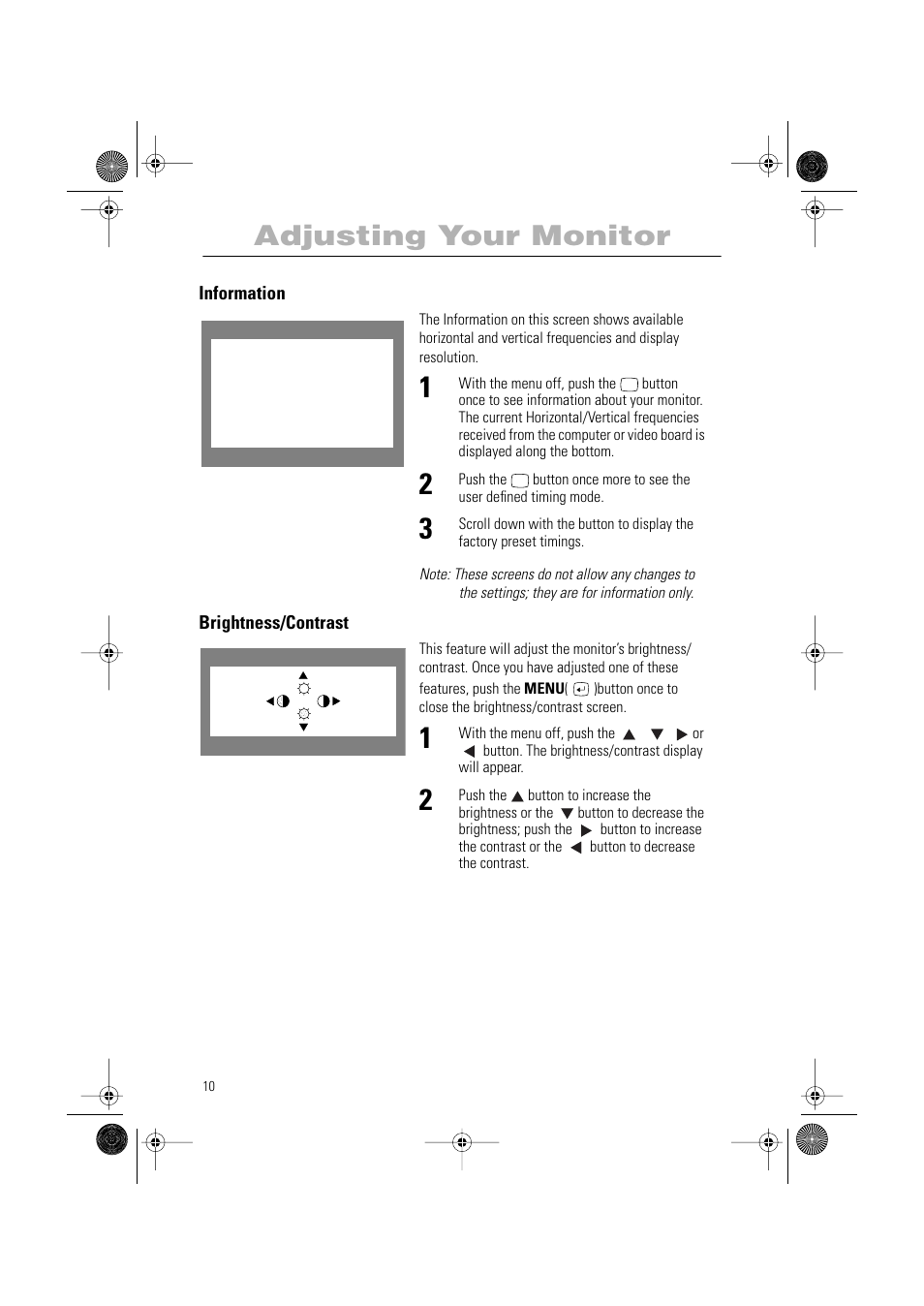Adjusting your monitor | Samsung PG19RS9T User Manual | Page 12 / 29