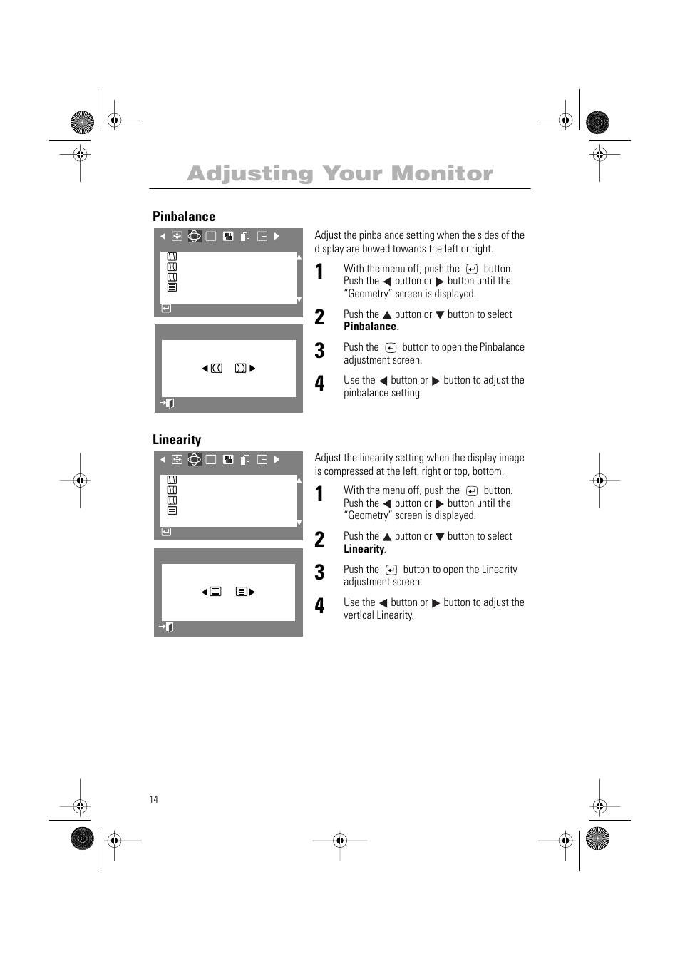 Adjusting your monitor | Samsung PG19RS9T User Manual | Page 16 / 29