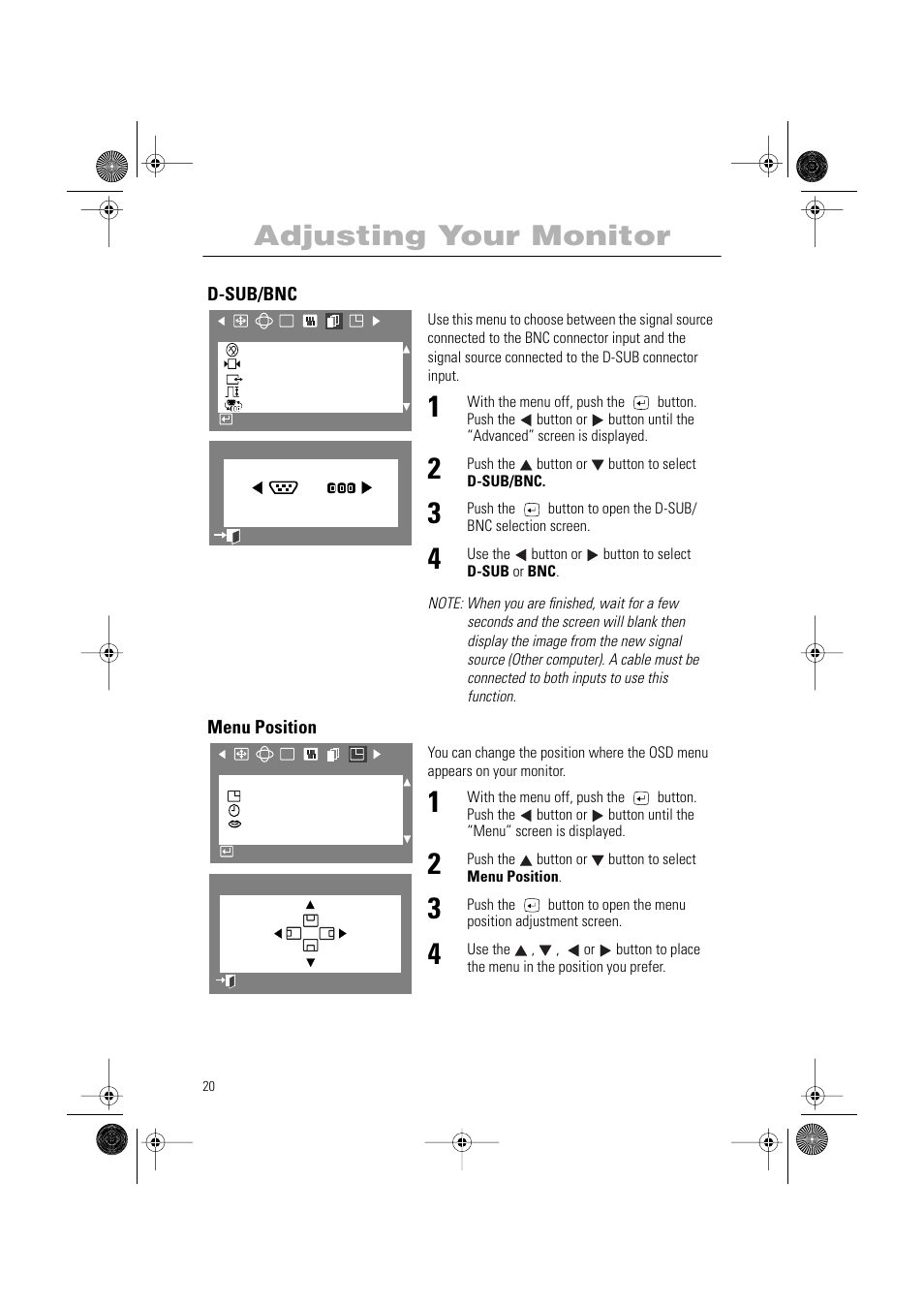 Adjusting your monitor | Samsung PG19RS9T User Manual | Page 22 / 29