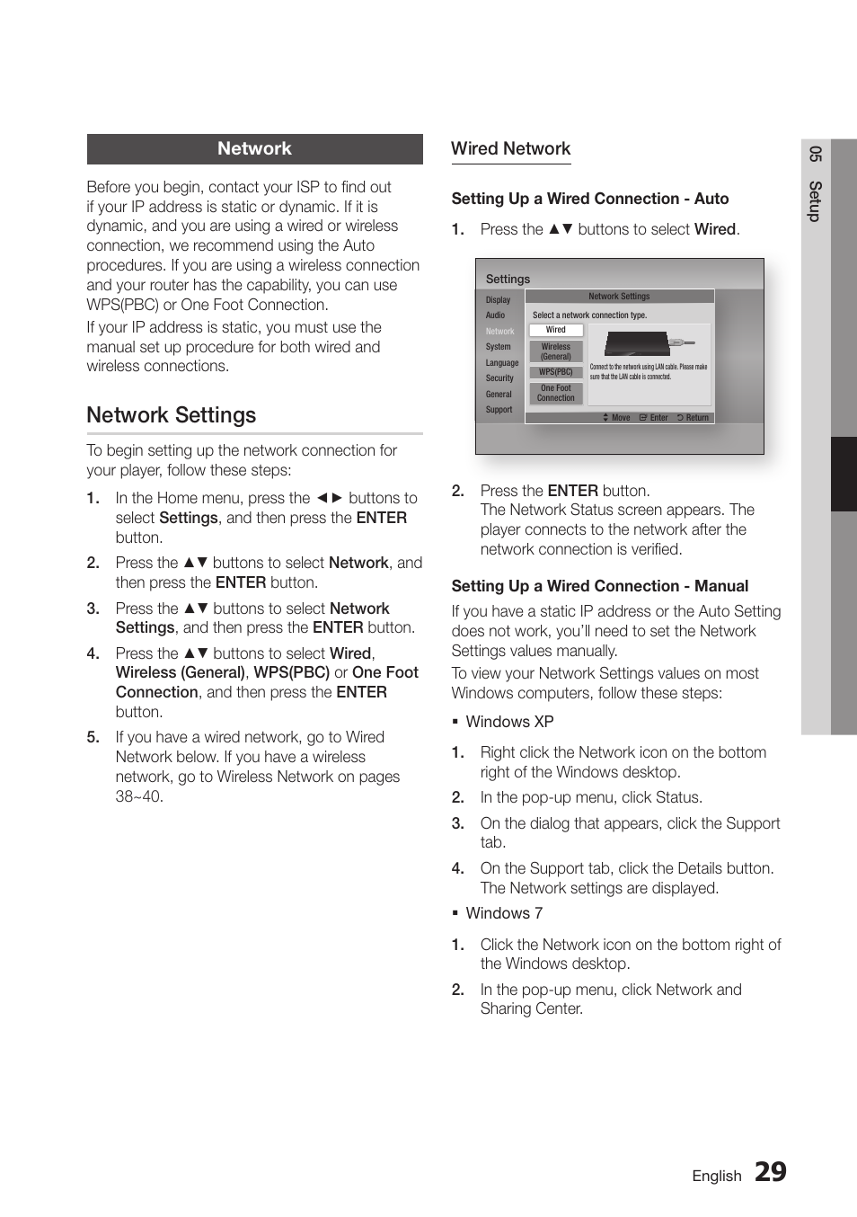 Network, Network settings, 37 network | Samsung BD-D5500-ZA User Manual | Page 37 / 81