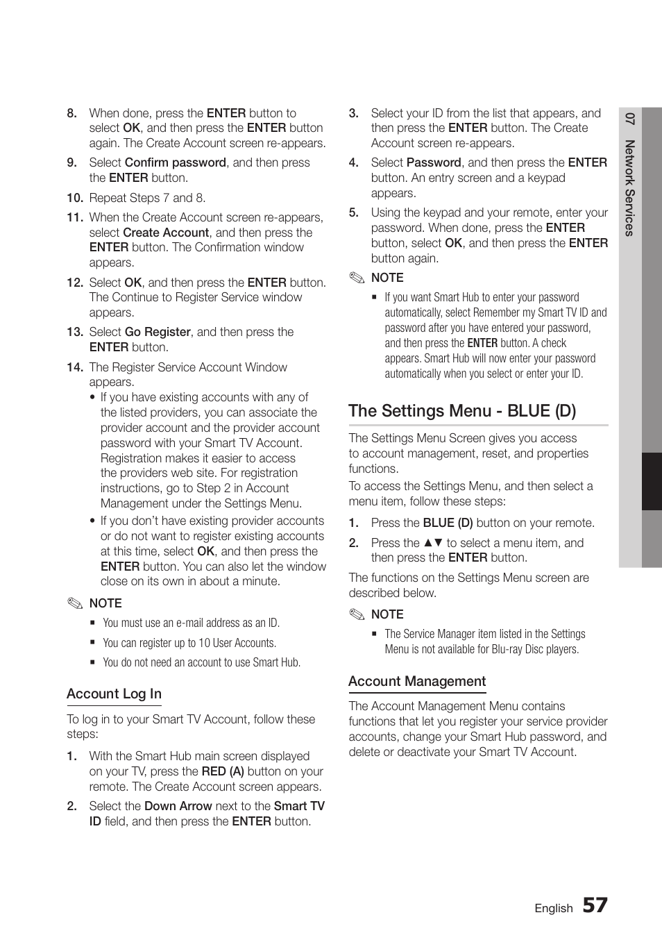 The settings menu - blue (d) | Samsung BD-D5500-ZA User Manual | Page 57 / 81