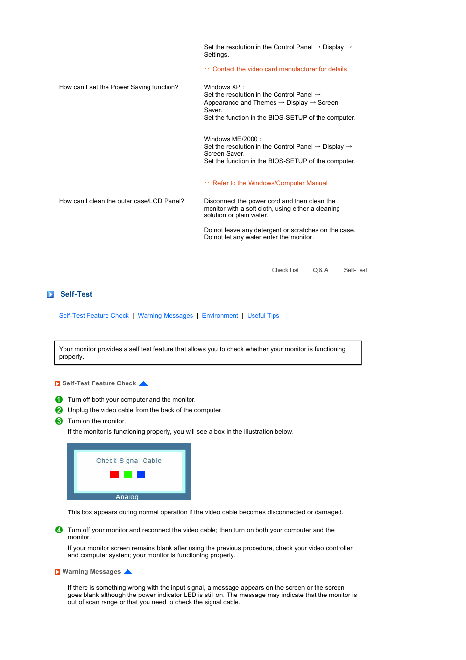 Self-test | Samsung LS22MEXSFV-XAA User Manual | Page 42 / 53