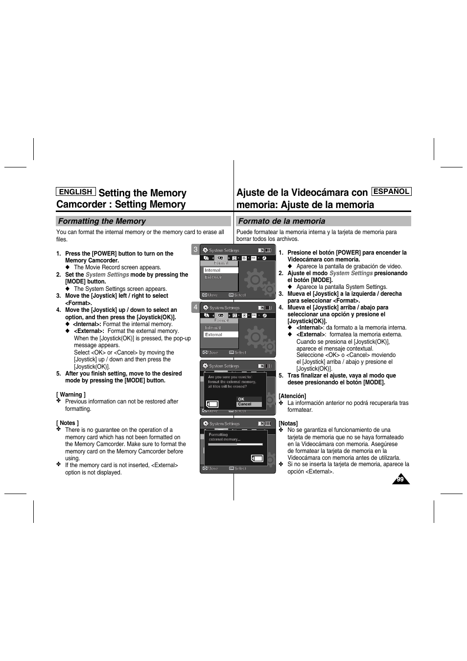 English español, English | Samsung SC-MM10S-XAA User Manual | Page 99 / 139