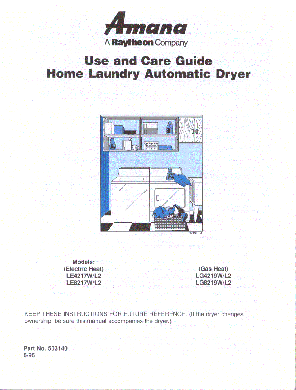 Amana LE4217W/L2 User Manual | 3 pages