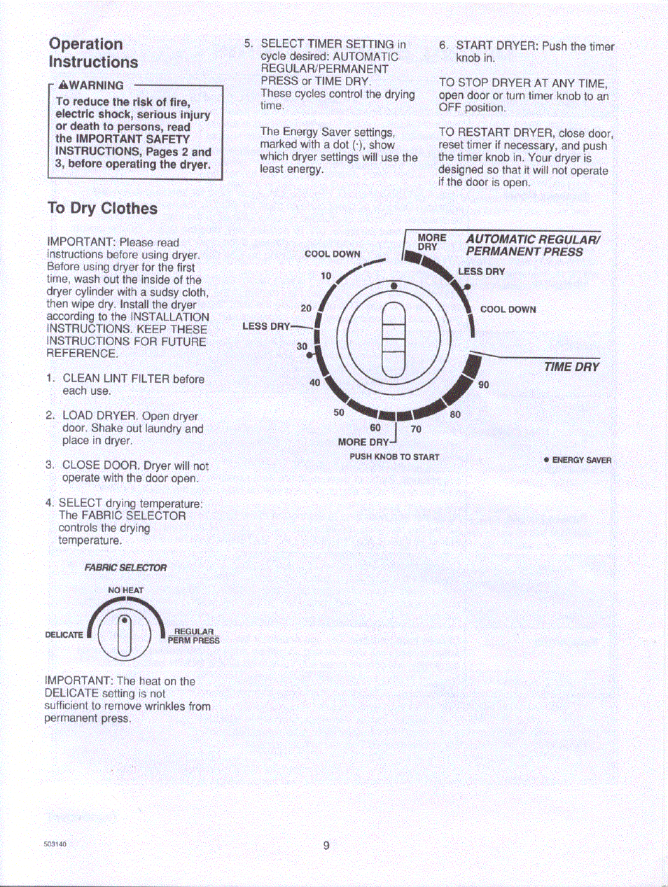 Rawarning, Operation instructions | Amana LE4217W/L2 User Manual | Page 3 / 3