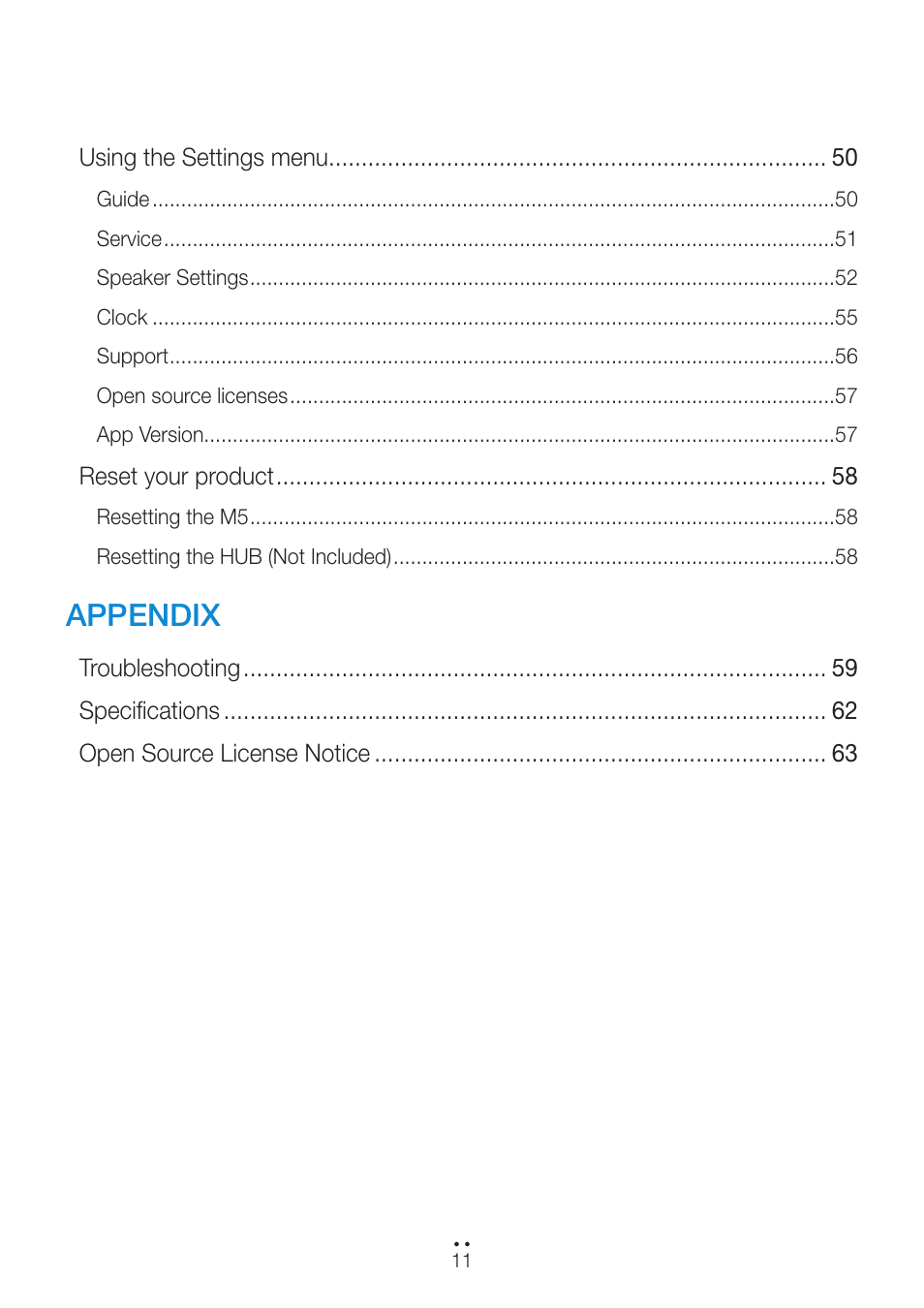 Appendix | Samsung WAM551-ZA User Manual | Page 11 / 78