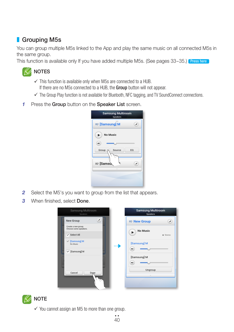 Grouping m5s | Samsung WAM551-ZA User Manual | Page 40 / 78