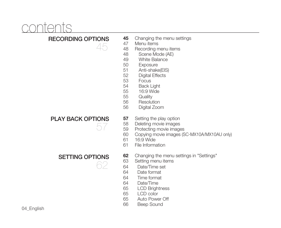 Samsung SC-MX10A-XAP User Manual | Page 16 / 108