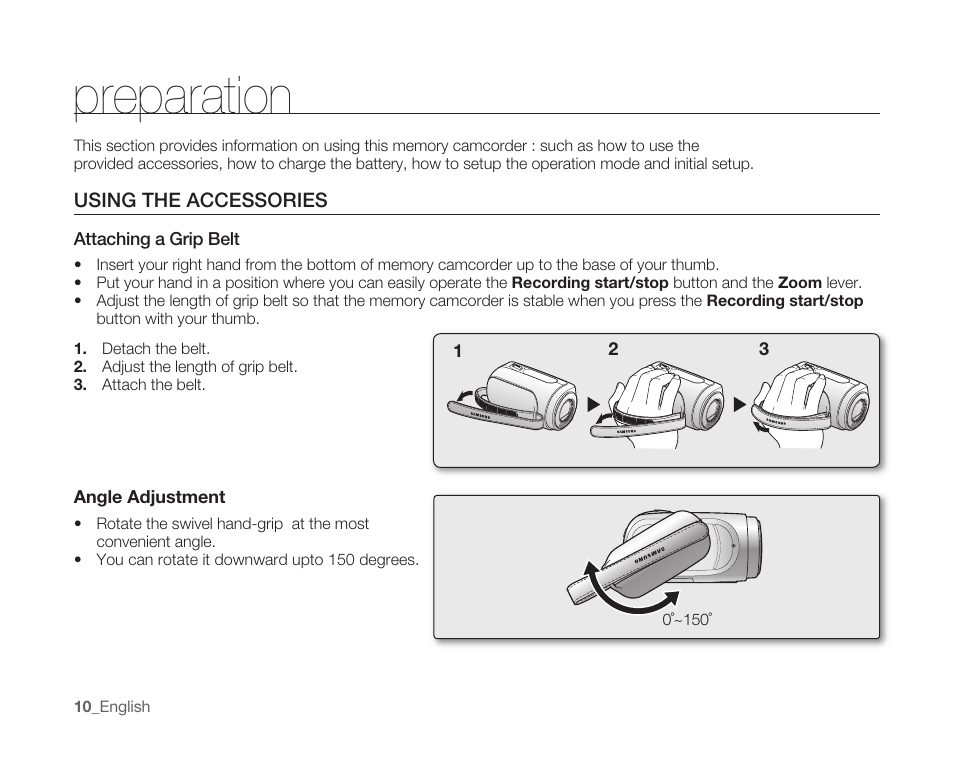 Preparation, Using the accessories | Samsung SC-MX10A-XAP User Manual | Page 22 / 108