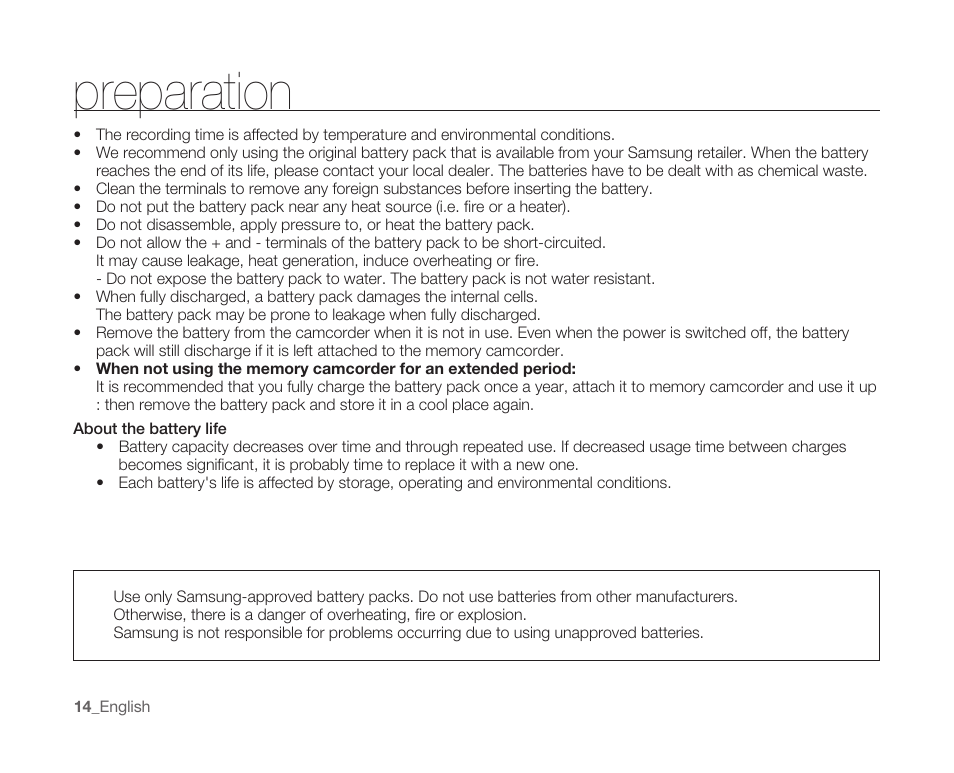 Preparation | Samsung SC-MX10A-XAP User Manual | Page 26 / 108