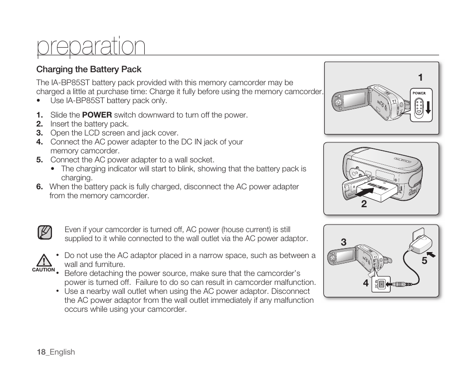 Preparation | Samsung SC-MX10A-XAP User Manual | Page 30 / 108