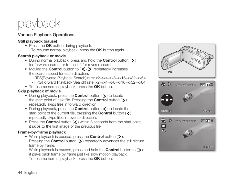 Playback | Samsung SC-MX10A-XAP User Manual | Page 56 / 108