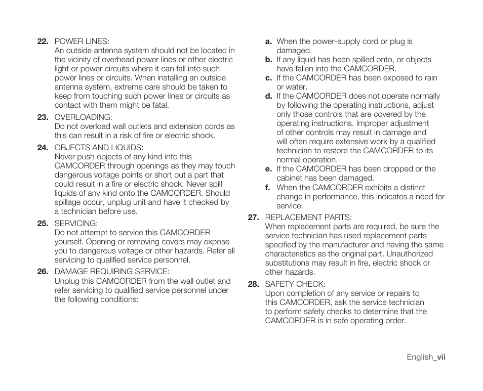 Samsung SC-MX10A-XAP User Manual | Page 7 / 108