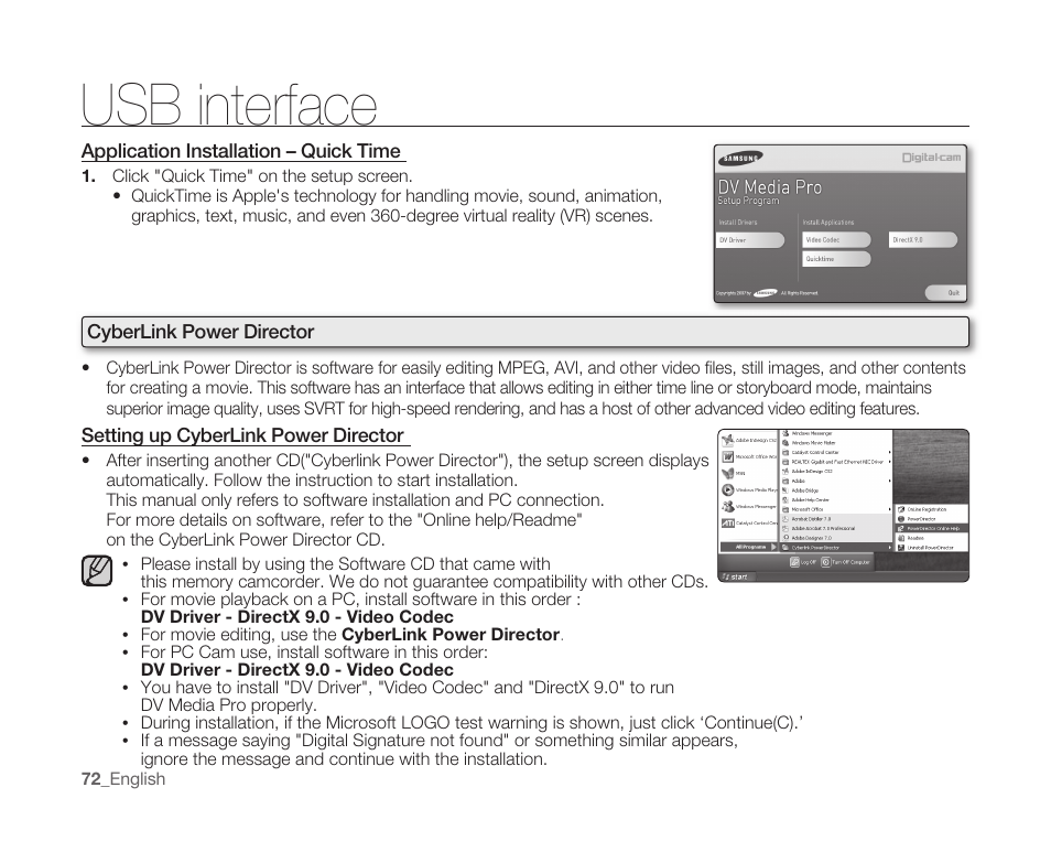 Usb interface | Samsung SC-MX10A-XAP User Manual | Page 84 / 108