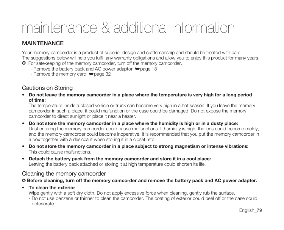 Maintenance & additional information, Maintenance | Samsung SC-MX10A-XAP User Manual | Page 91 / 108