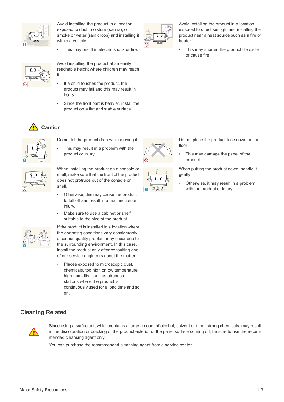 Cleaning related | Samsung LS19MYBEB2-ZA User Manual | Page 7 / 44