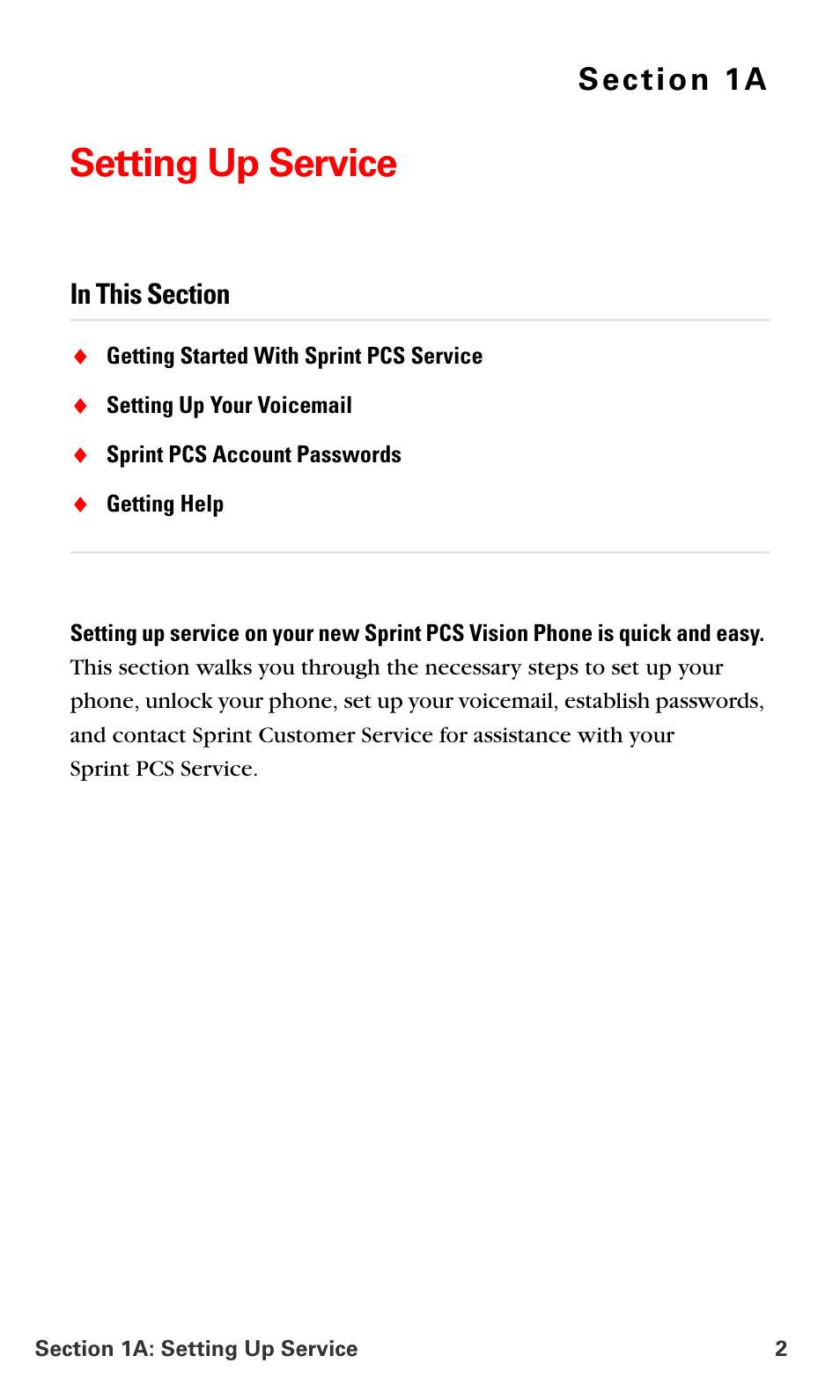 Setting up service, 1a.setting up service | Samsung SPH-A700BSSXAR User Manual | Page 10 / 222
