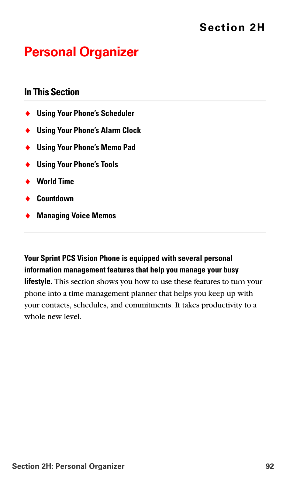 Personal organizer, 2h.personal organizer | Samsung SPH-A700BSSXAR User Manual | Page 100 / 222