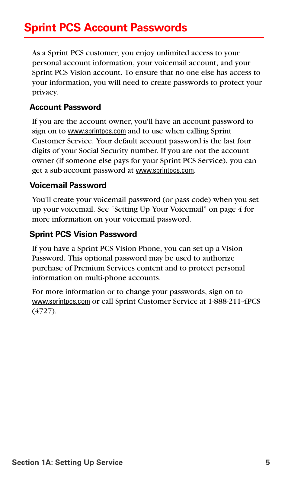 Sprint pcs account passwords | Samsung SPH-A700BSSXAR User Manual | Page 13 / 222