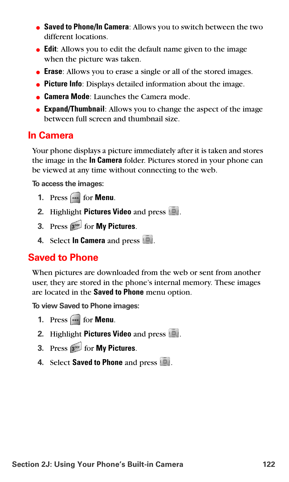 In camera, Saved to phone | Samsung SPH-A700BSSXAR User Manual | Page 130 / 222