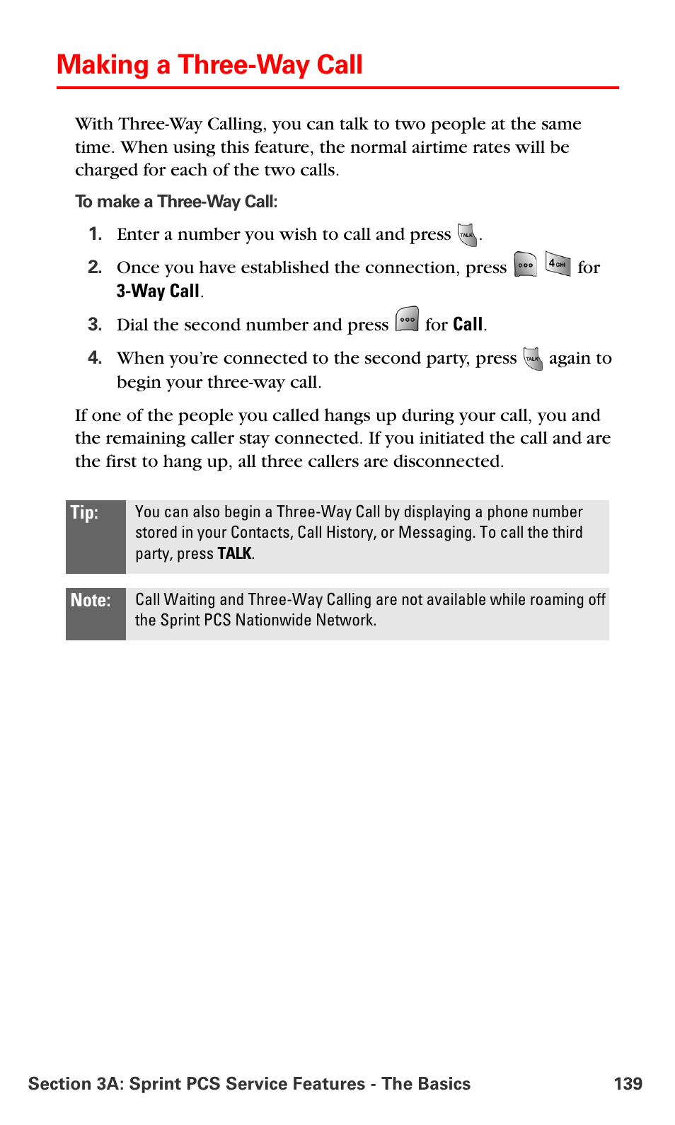 Making a three-way call | Samsung SPH-A700BSSXAR User Manual | Page 147 / 222