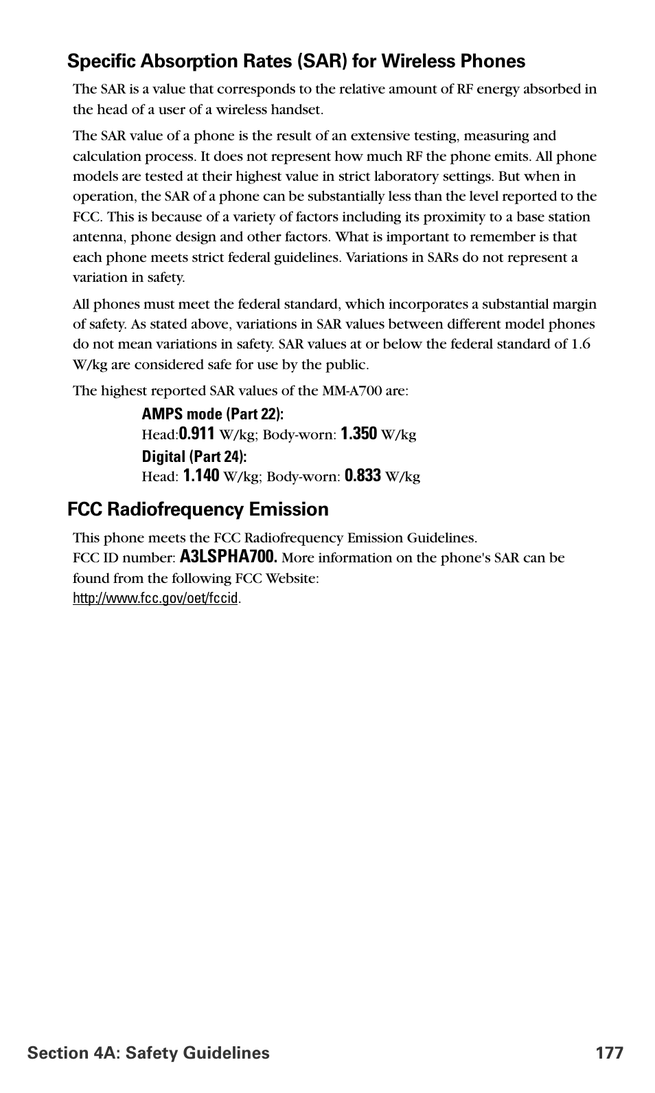 Fcc radiofrequency emission | Samsung SPH-A700BSSXAR User Manual | Page 185 / 222