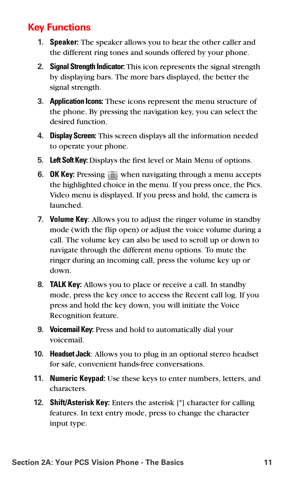 Key functions | Samsung SPH-A700BSSXAR User Manual | Page 19 / 222