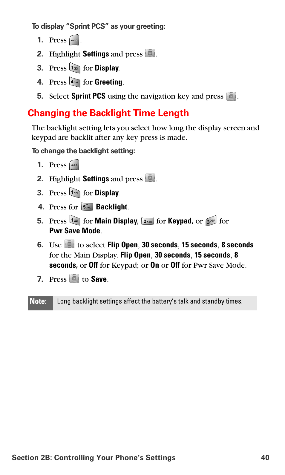 Changing the backlight time length | Samsung SPH-A700BSSXAR User Manual | Page 48 / 222