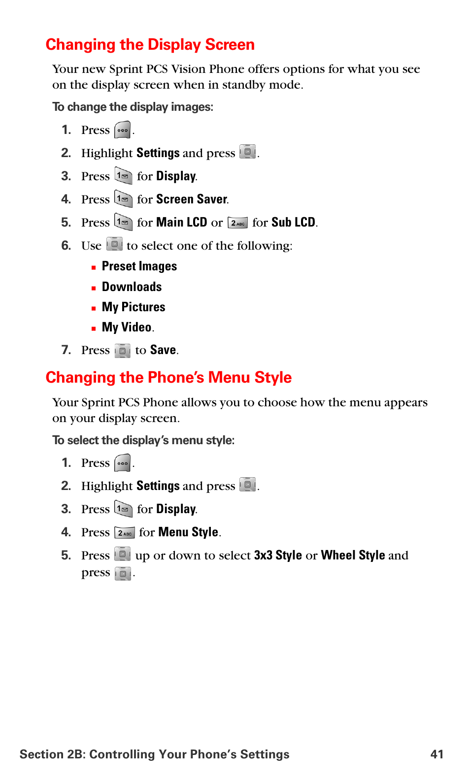 Changing the display screen, Changing the phone’s menu style | Samsung SPH-A700BSSXAR User Manual | Page 49 / 222