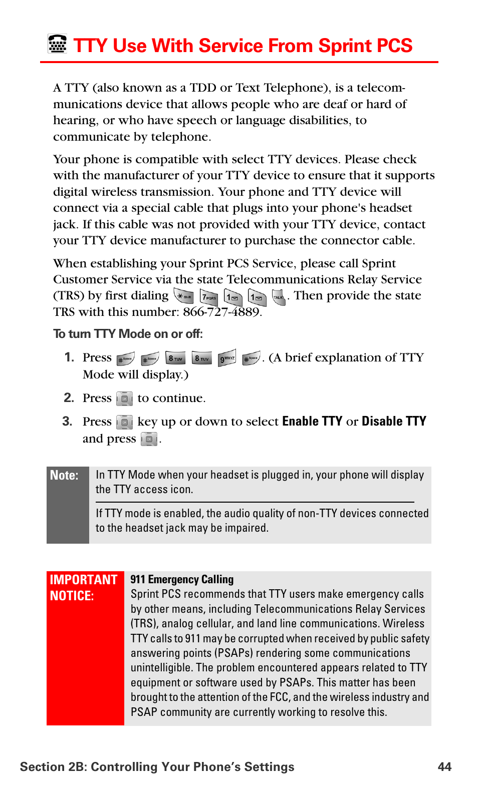 Tty use with service from sprint pcs | Samsung SPH-A700BSSXAR User Manual | Page 52 / 222