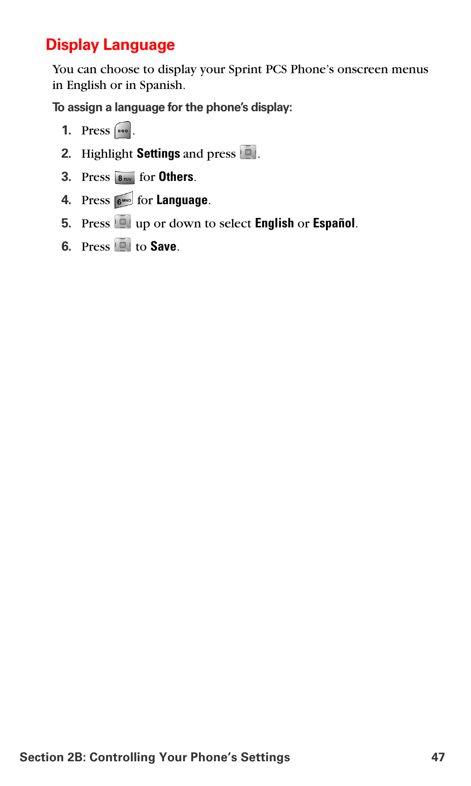 Display language | Samsung SPH-A700BSSXAR User Manual | Page 55 / 222