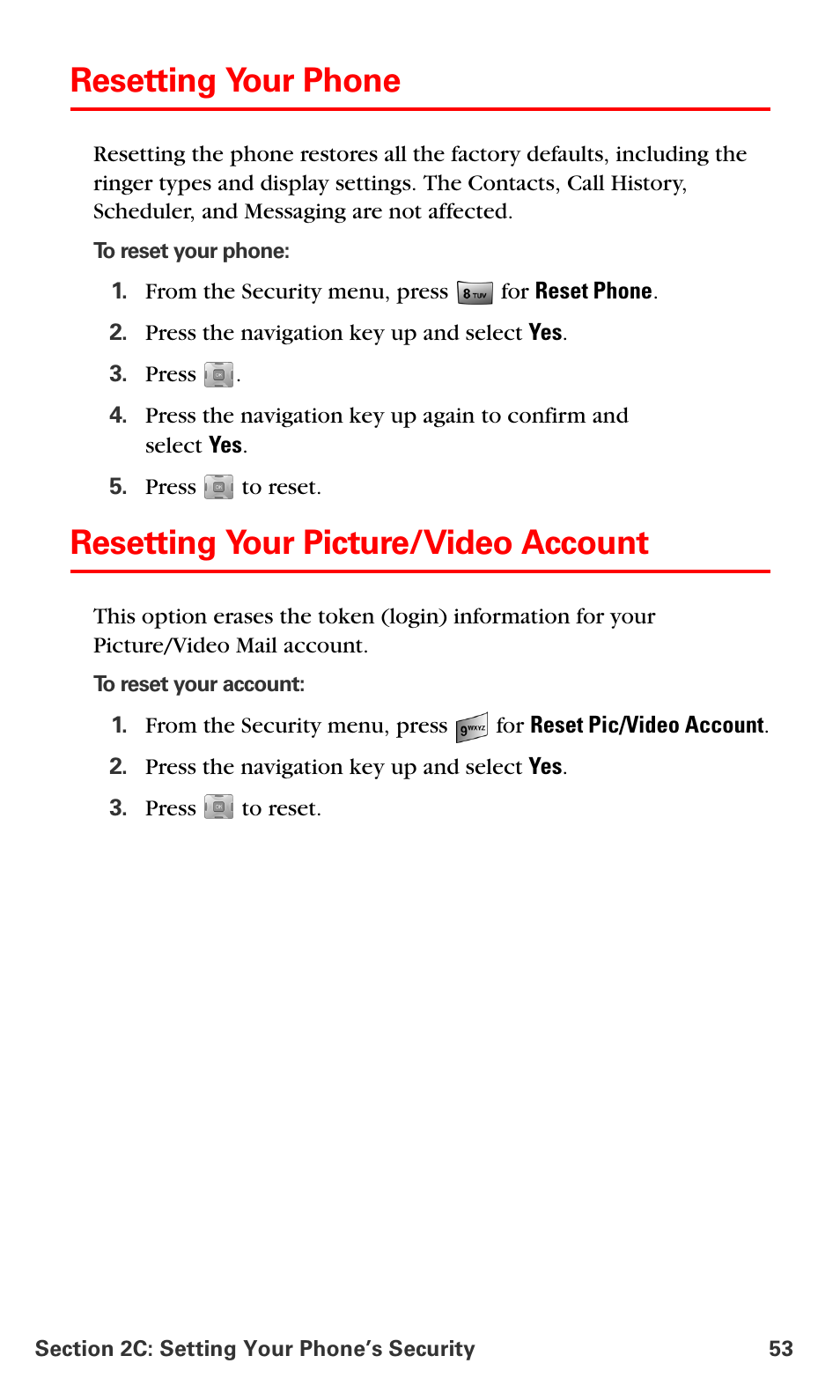 Resetting your phone, Resetting your picture/video account | Samsung SPH-A700BSSXAR User Manual | Page 61 / 222