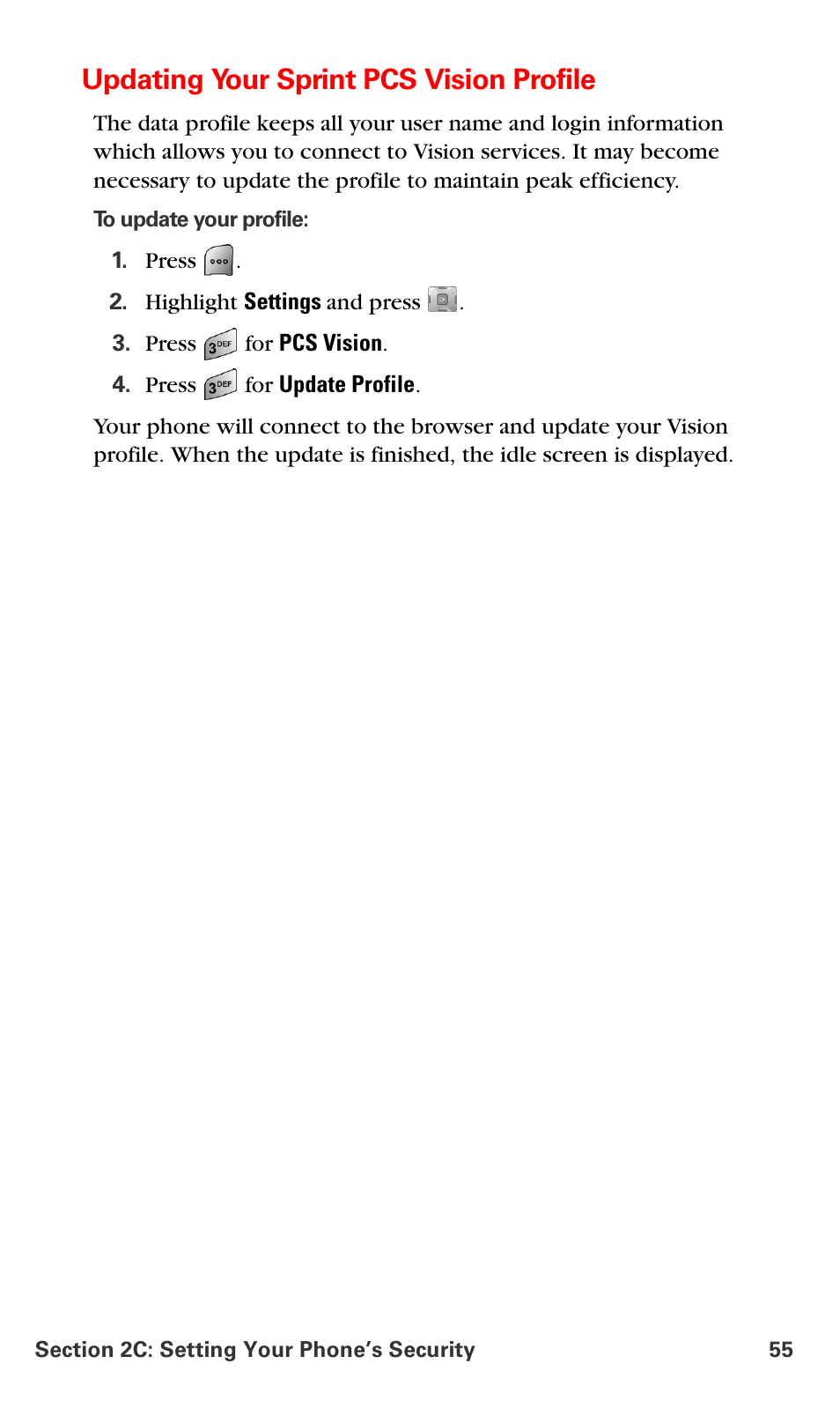 Updating your sprint pcs vision profile | Samsung SPH-A700BSSXAR User Manual | Page 63 / 222