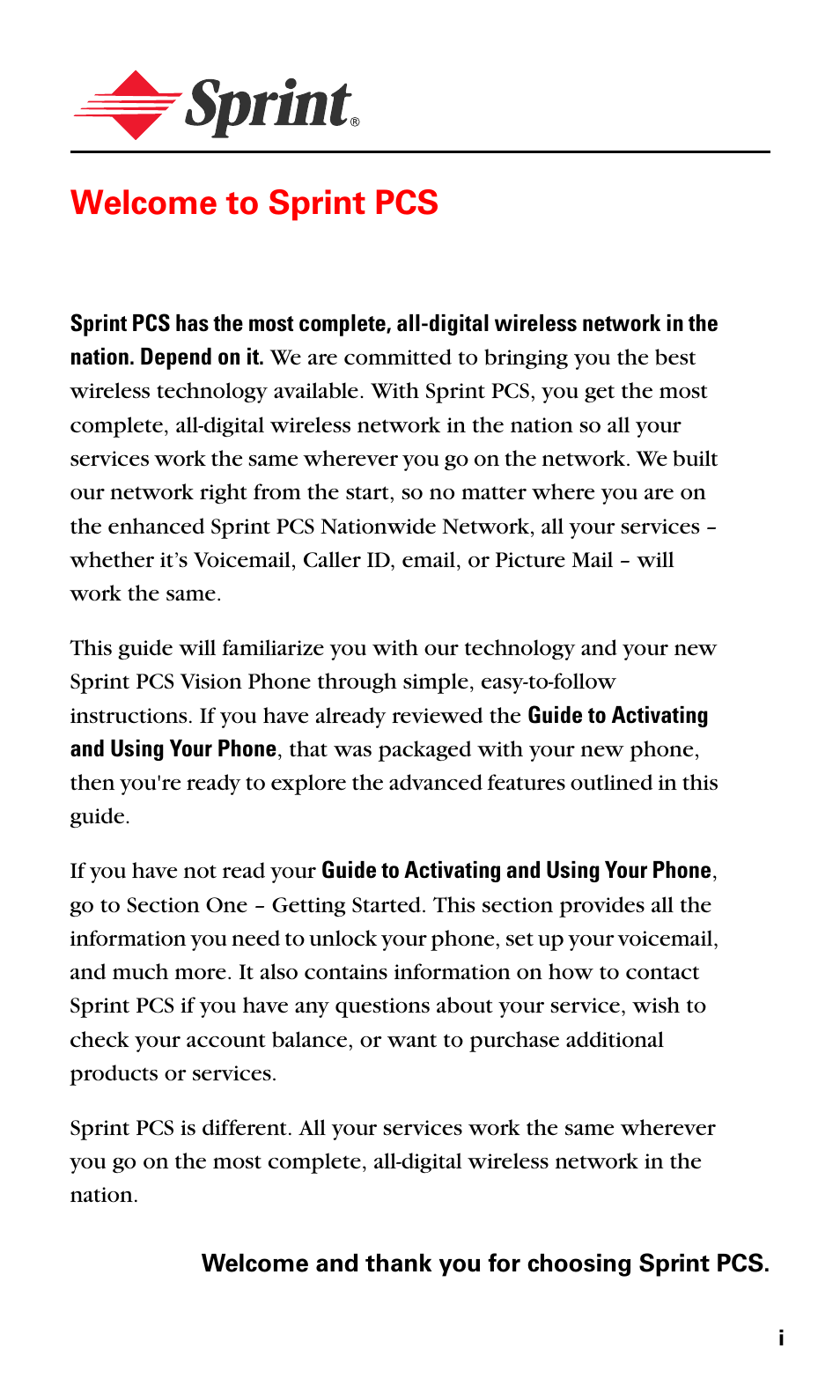 Welcome to sprint pcs | Samsung SPH-A700BSSXAR User Manual | Page 7 / 222