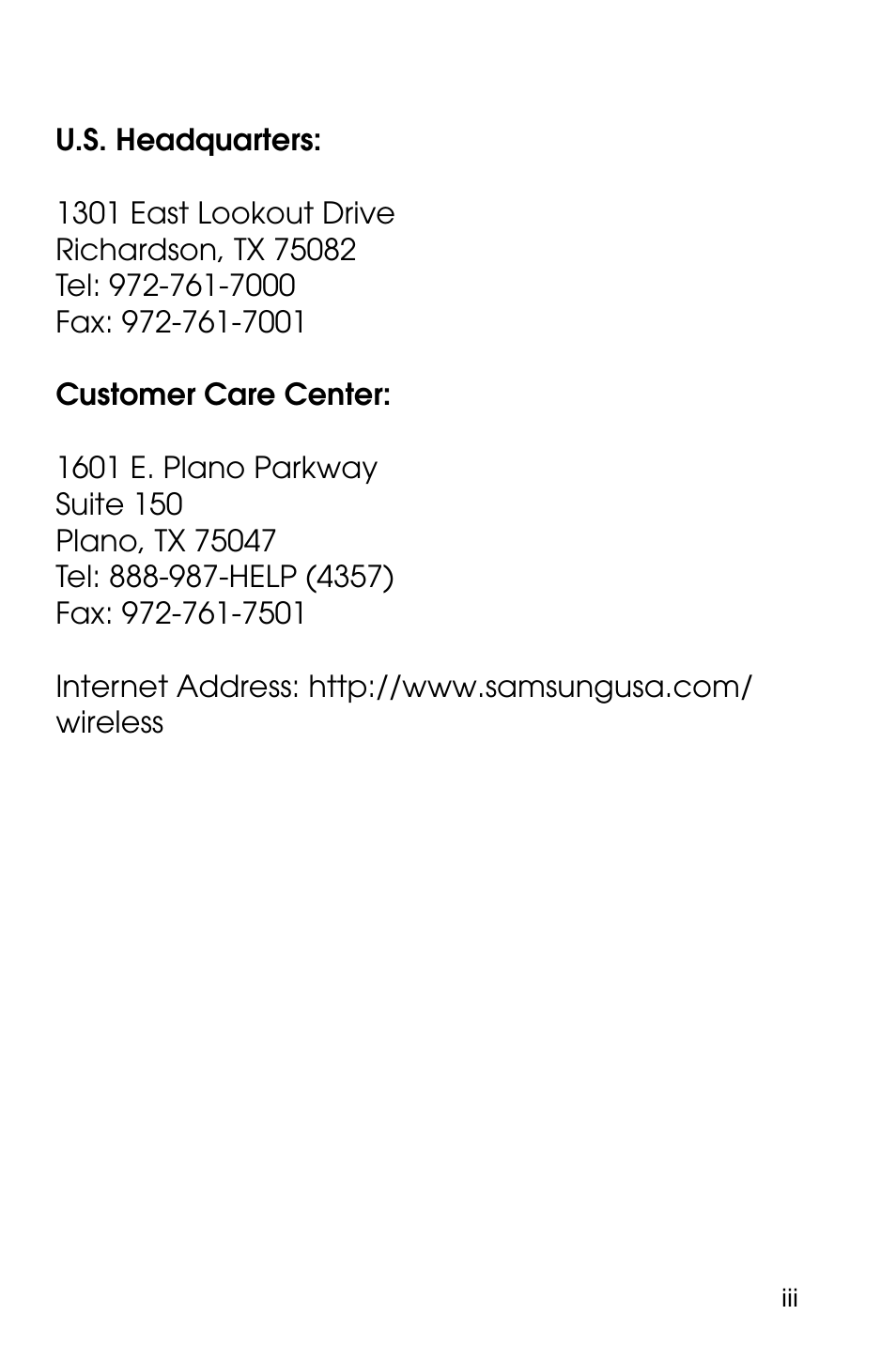 Samsung telecommunications america, l.p | Samsung SGH-X427ZSACIN User Manual | Page 3 / 220