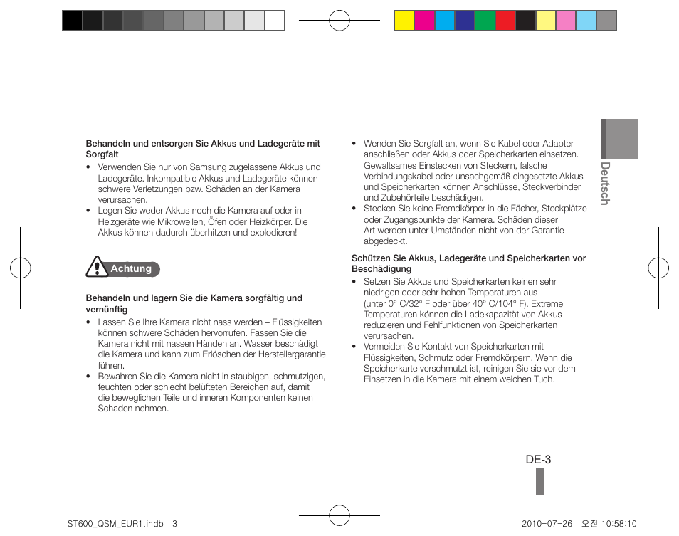 Deutsch | Samsung EC-ST600ZBPLUS User Manual | Page 13 / 72