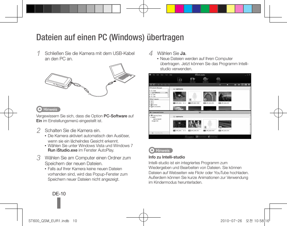 Dateien auf einen pc (windows) übertragen | Samsung EC-ST600ZBPLUS User Manual | Page 20 / 72