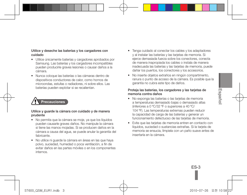 Español | Samsung EC-ST600ZBPLUS User Manual | Page 33 / 72